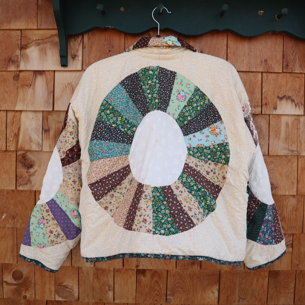 Upcycled Patchwork Quilted Jacket Handmade Vintage Quilt S M L - Picture 2 of 13